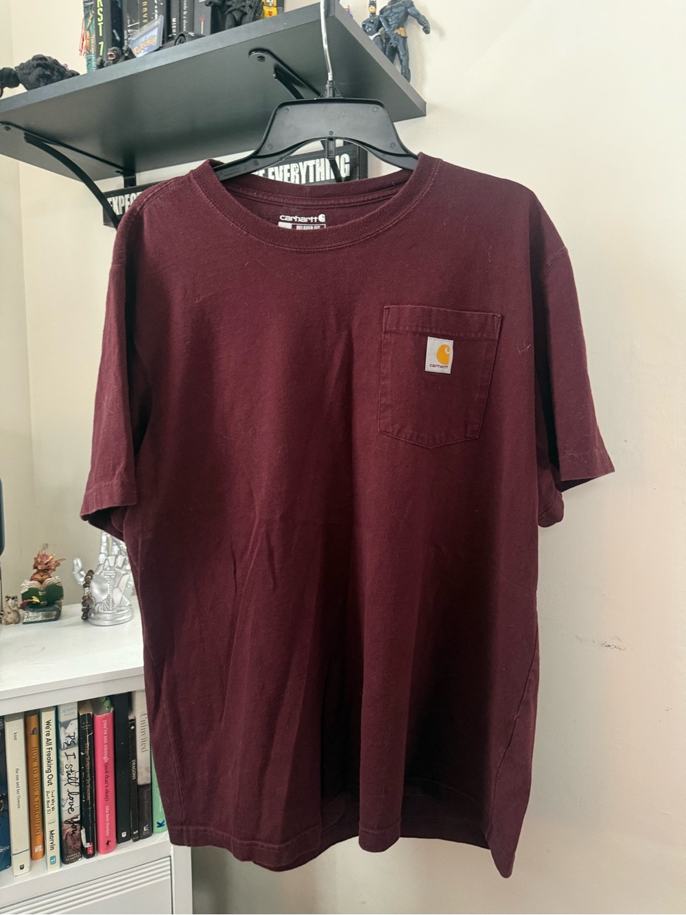 Three pack Carhartt Short Sleeve Pocket Tee in Burgundy